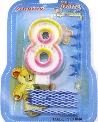 Rakam Mum Alternatif 8 Yaş Mavi