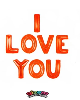 I Love You  Folyo Balon Seti